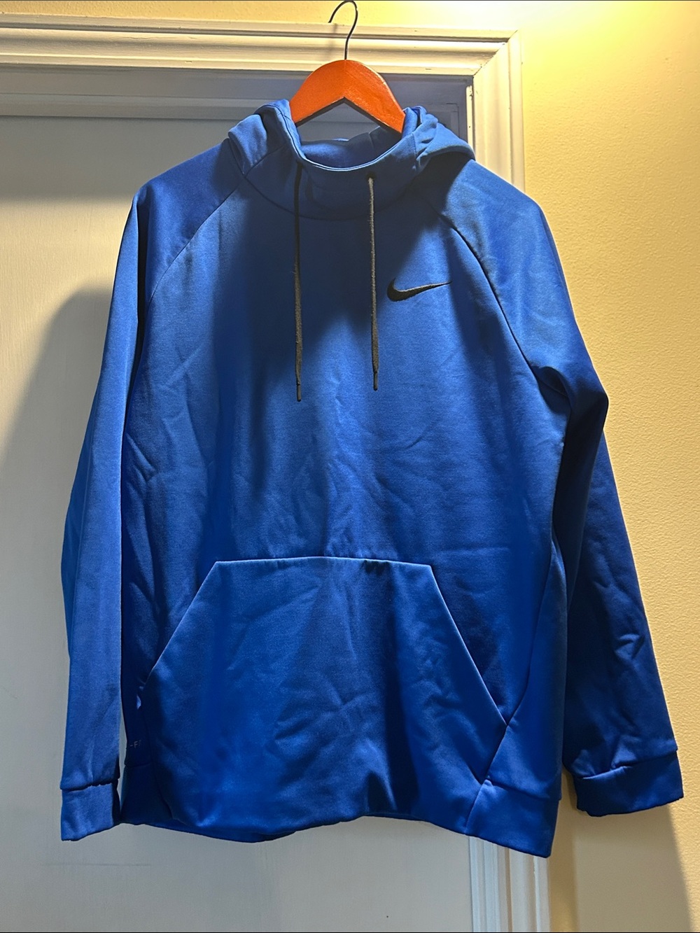 Nike Blue Dri Fit Pullover Hoodie with Black Swoosh